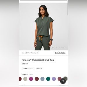 Figs Women’s Rafaela oversized scrub top XS moss! Never worn